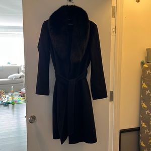 Ellen Tracy navy wrap coat size 6